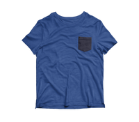 Blue/ Navy Logo Patch Pocket Tee - RobbNPlunder